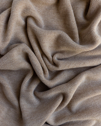 Merino Wool Knit Blanket 'Felix Sand'