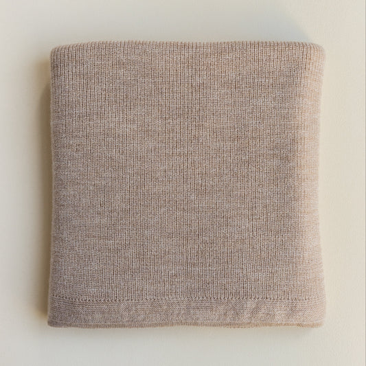 Merinowool Knit Blanket 'Felix Sand'