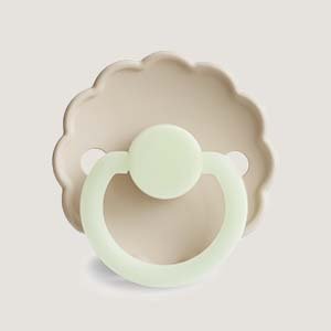 FRIGG Pacifier Daisy Night 'cream/croissant' 2-pack