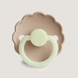 FRIGG Pacifier Daisy Night 'cream/croissant' 2-pack