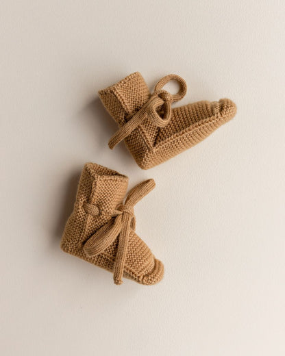 Strickschuhe 'Booties Ochre' Merinowool