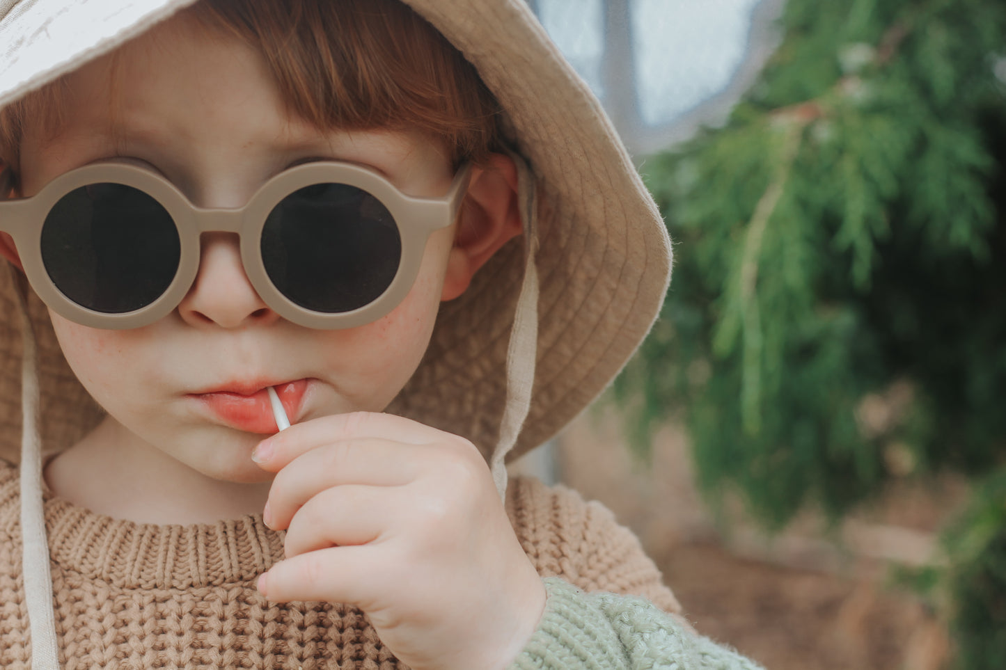 Round Sustainable Sunglass "Stone"