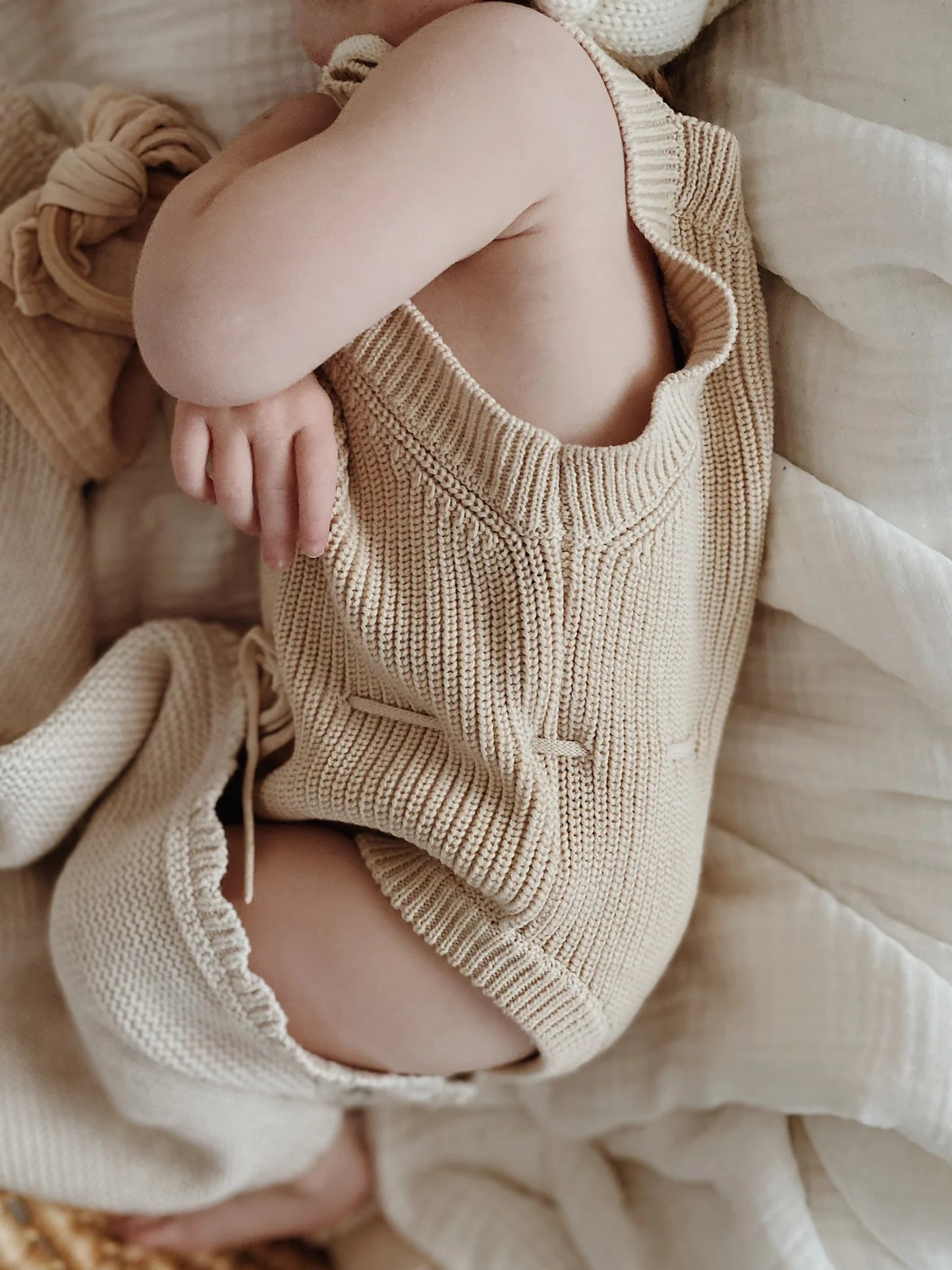 Tie Up Knitted Bodysuit | Almond