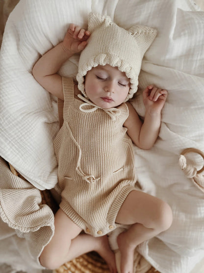 Tie Up Knitted Bodysuit | Almond