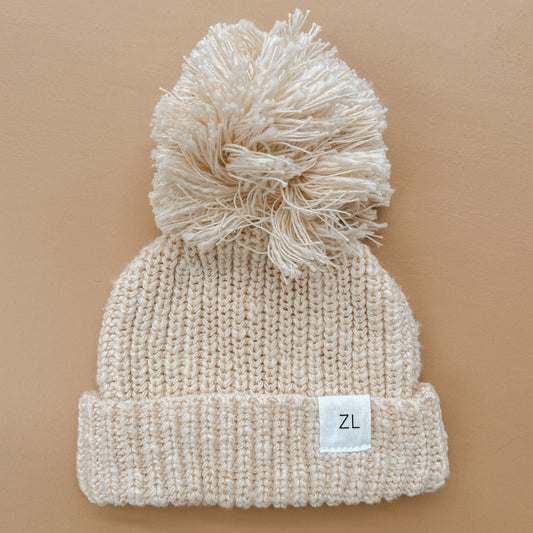 KNIT BEANIE "CHUNKY TEXTURED HONEY"