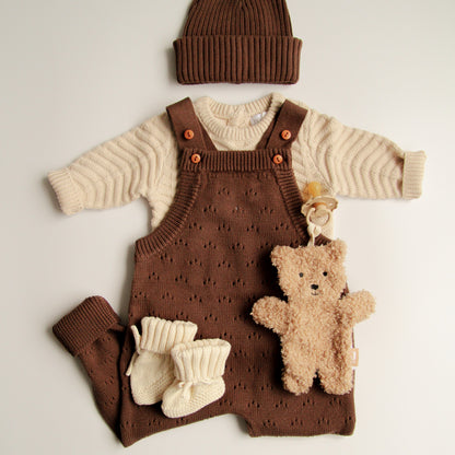 Wave Knitted Romper | Almond