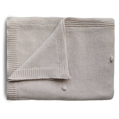 Knitted Baby Blanket Dots Off White Melange