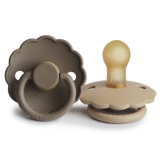 FRIGG Pacifier Daisy 'croissant/portobello' 2-pack