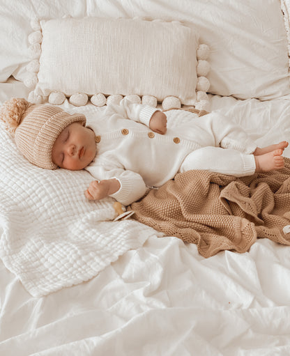 CLASSIC KNIT ROMPER  "MILK"