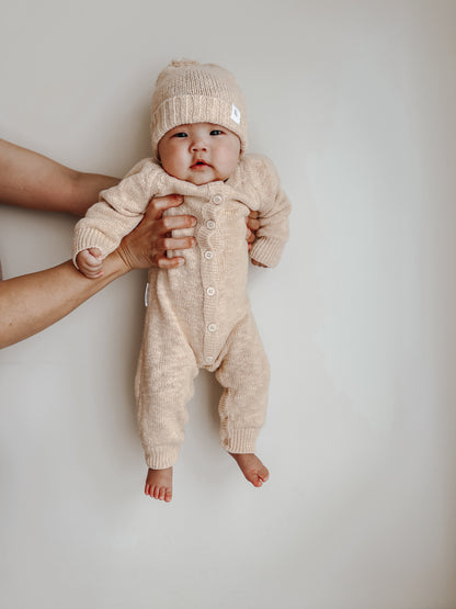 CLASSIC KNIT ROMPER "TEXTURED SHELL"