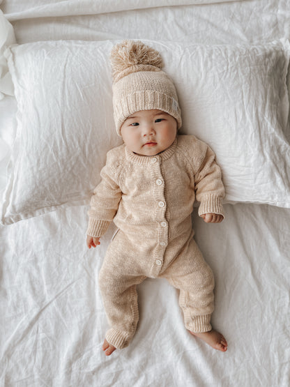 CLASSIC KNIT ROMPER "TEXTURED SHELL"