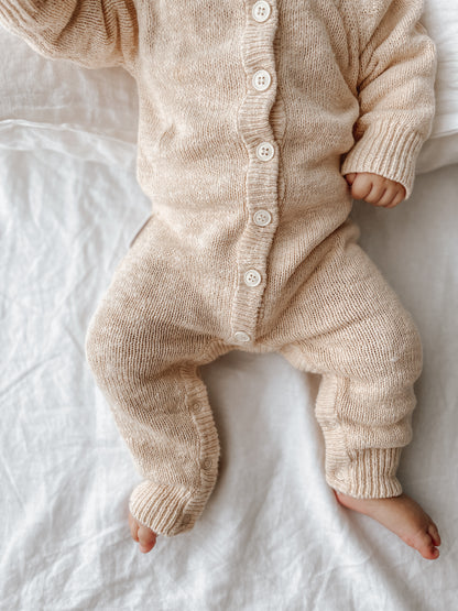 CLASSIC KNIT ROMPER "TEXTURED SHELL"