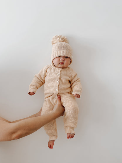 CLASSIC KNIT ROMPER "TEXTURED SHELL"