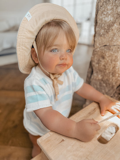 Linen Bucket Hat | Reversible Cream &amp; Beige