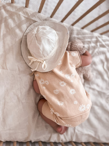 Linen Bucket Hat | Reversible Cream &amp; Beige