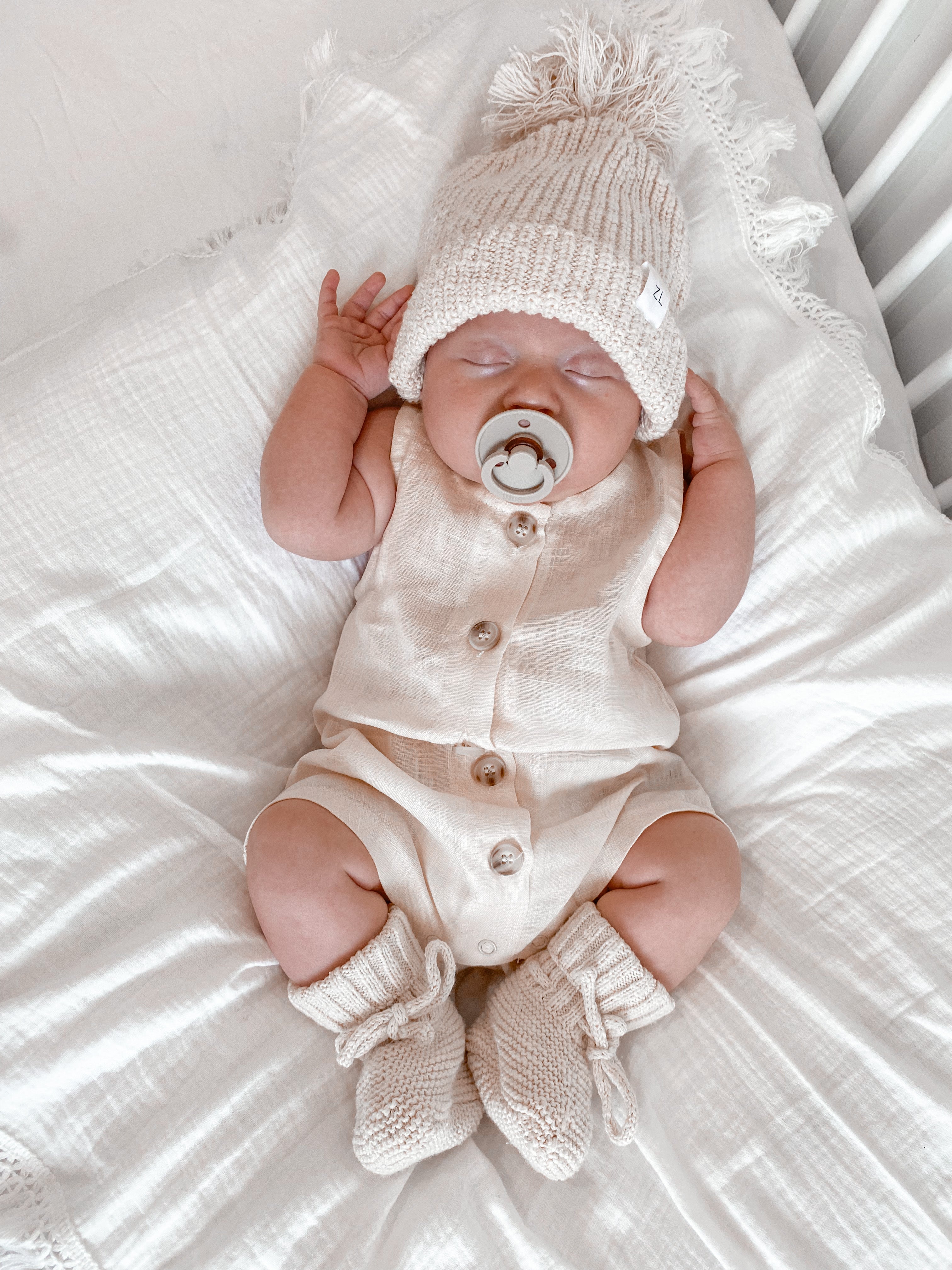 Linen Romper OAT Snow White Mini