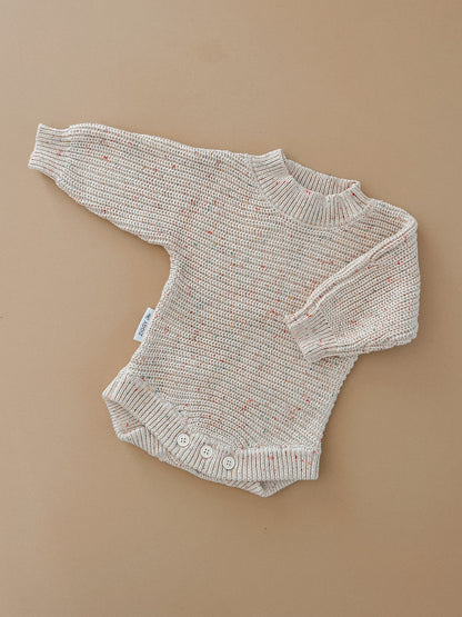 HEIRLOOM ROMPER "OATMEAL FLECK"