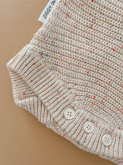 HEIRLOOM ROMPER "OATMEAL FLECK"