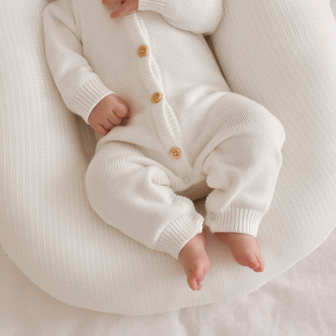CLASSIC KNIT ROMPER  "MILK"