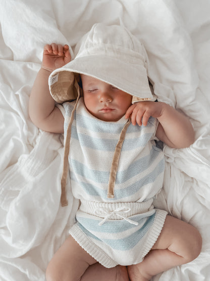 Linen Bucket Hat | Reversible Cream &amp; Beige