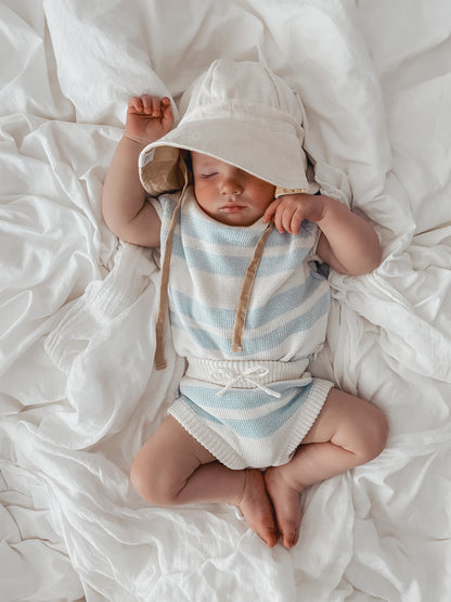 Linen Bucket Hat | Reversible Cream &amp; Beige