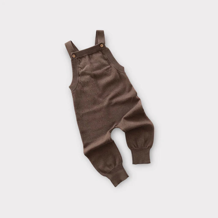 Pointelle Knit Overall | Dark Brown
