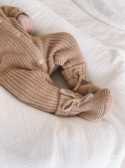 CLASSIC KNIT ROMPER "FAWN"