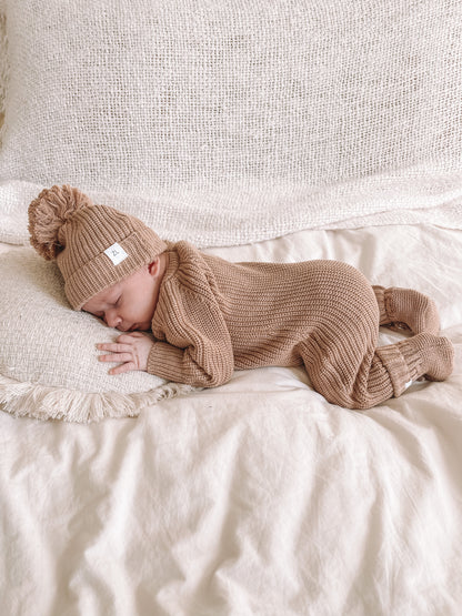 CLASSIC KNIT ROMPER "FAWN"
