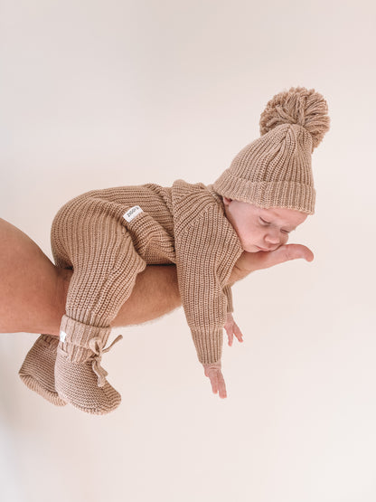 CLASSIC KNIT ROMPER "FAWN"