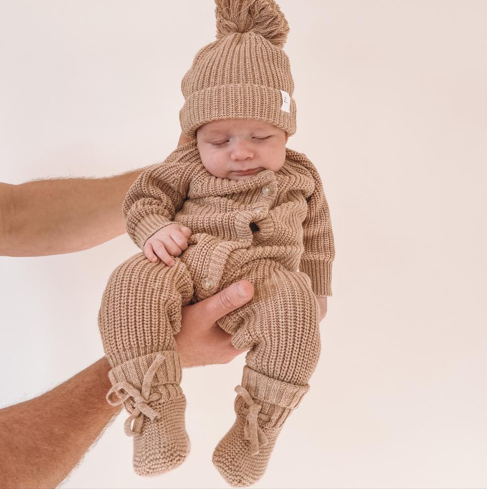 CLASSIC KNIT ROMPER "FAWN"