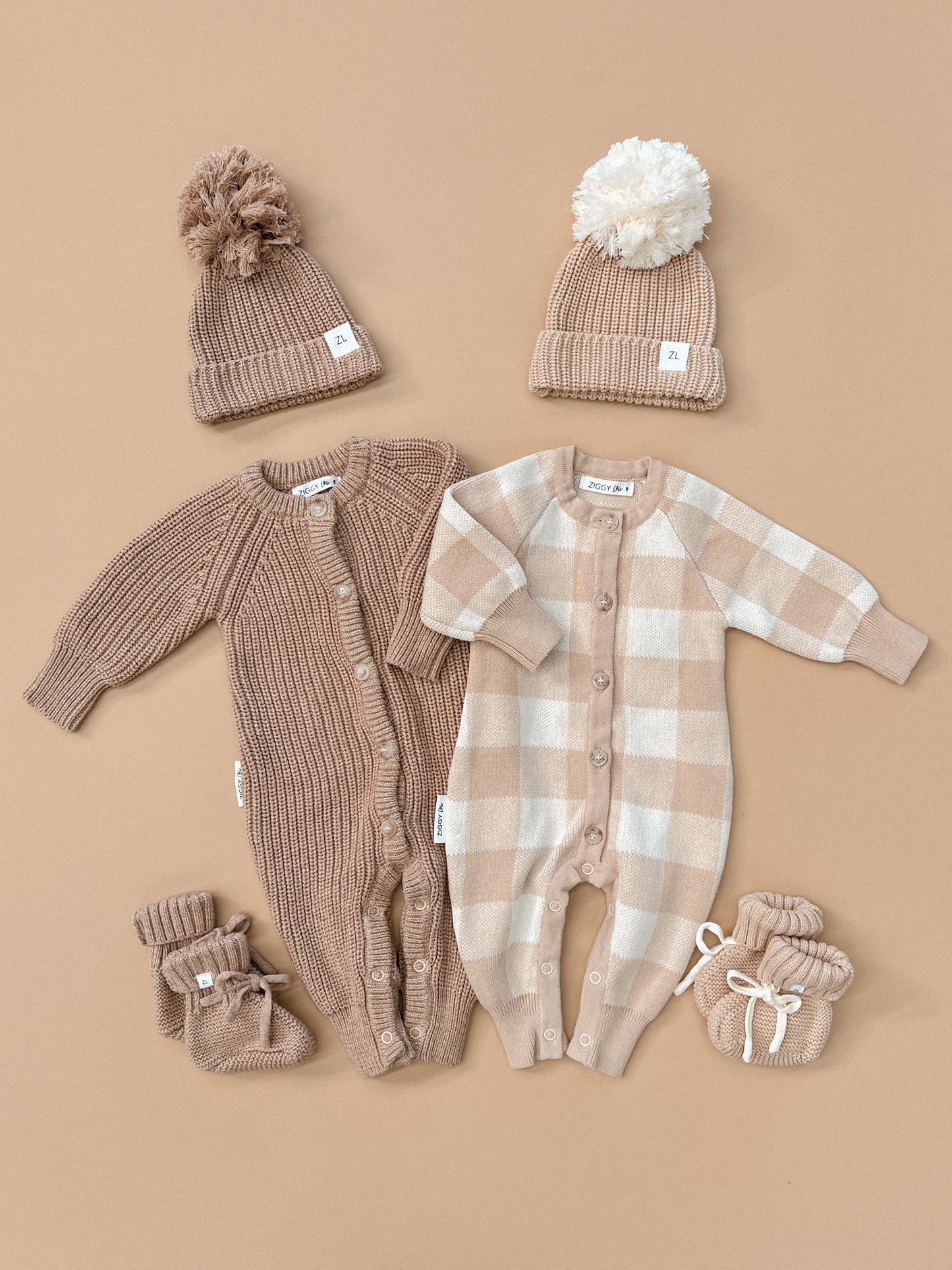 CLASSIC KNIT ROMPER "FAWN"