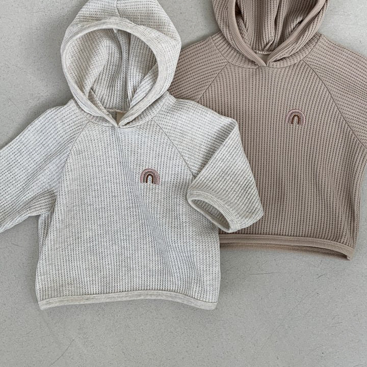 Waffle Hoodie | Rainbow Embroidery  (3m-5y)