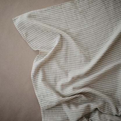 Organic Muslin Swaddle 'Sage Stripe'