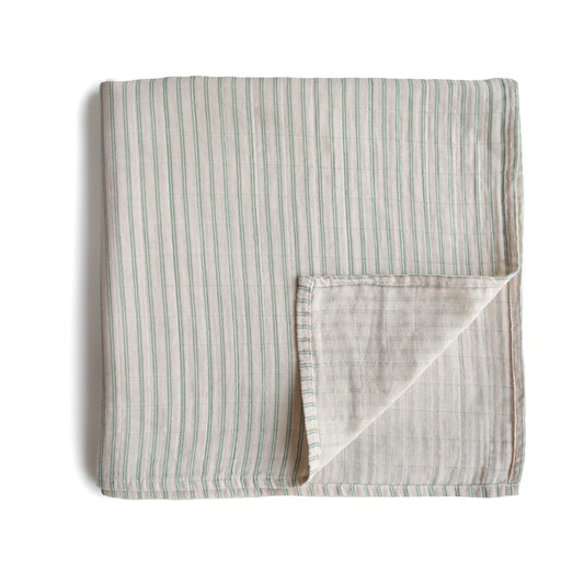 Muslin swaddle 'Sage Stripe'