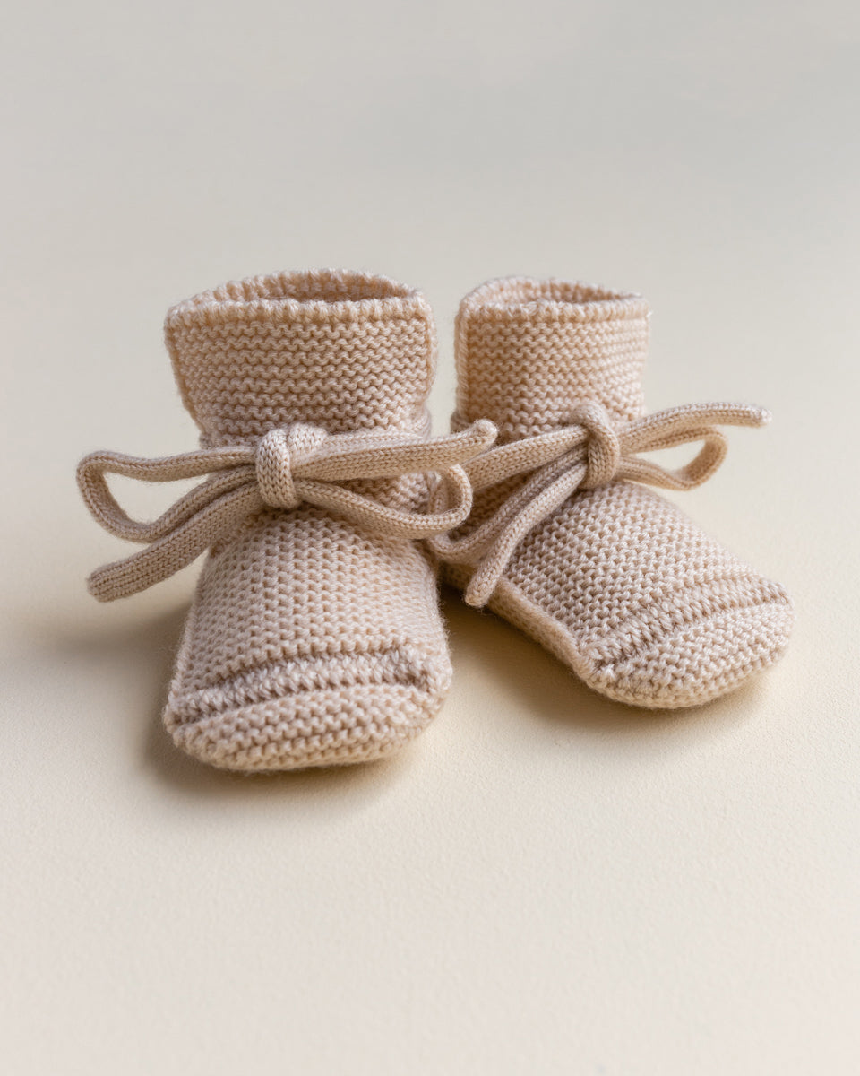 Knitted shoes 'Booties Oat' Merinowool
