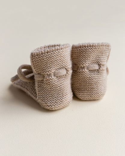Knitted shoes 'Booties Sand' Merinowool
