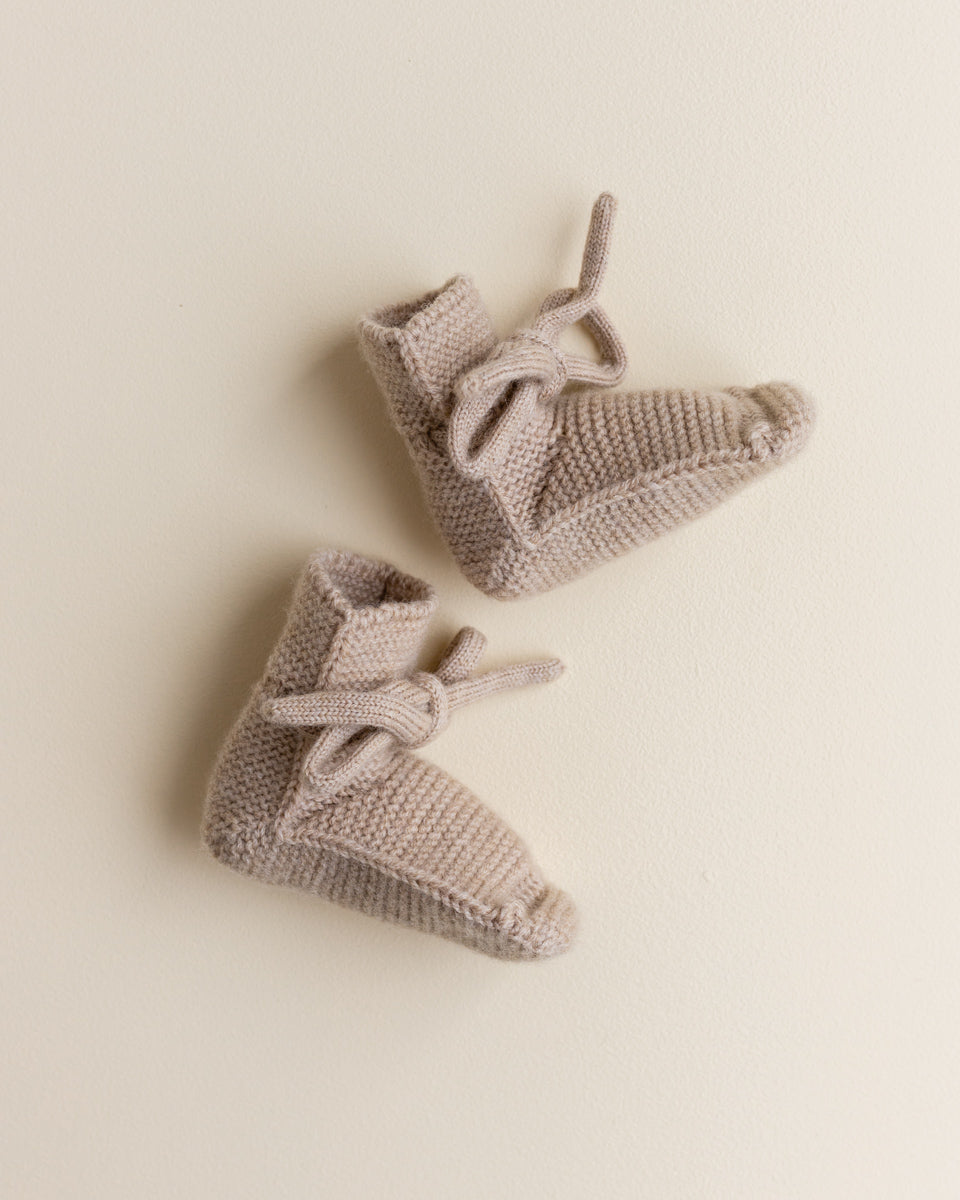 Strickschuhe 'Booties Sand' Merinowool