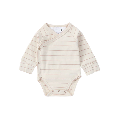 ORGANIC Kimono Bodysuit Langarm "Coco Stripes"