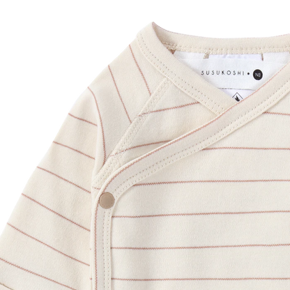 ORGANIC Kimono Bodysuit Langarm "Coco Stripes"