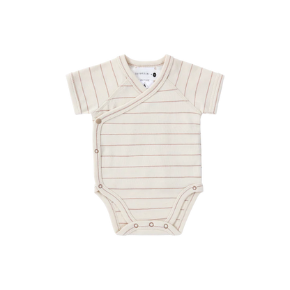 ORGANIC Kimono Bodysuit short sleeve "Coco Stripes"