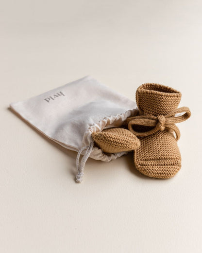 Strickschuhe 'Booties Ochre' Merinowool